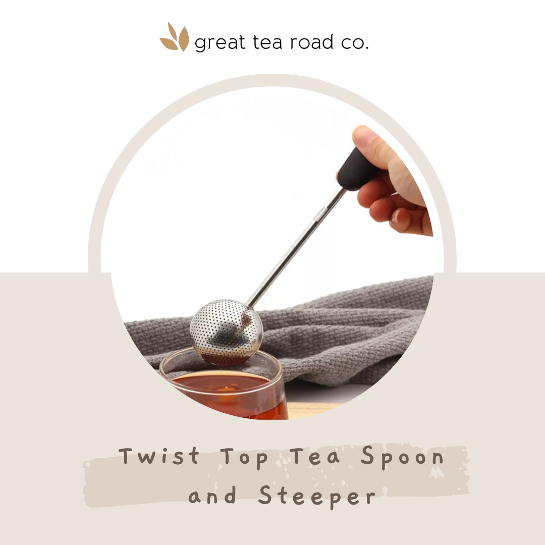 Twist top tea spoon and steeper